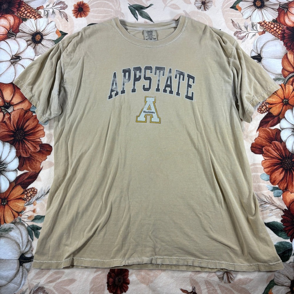 Appalachian State Mountaineers Mens Comfort Colors Tee Tan 100% Cotton XL